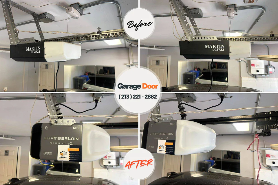 Before and after: garage door repair Walford, IA